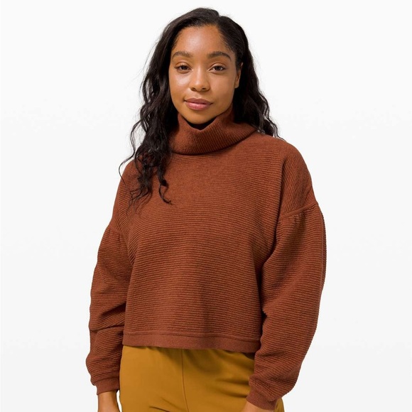 lululemon athletica Tops - Lululemon Peaceful Moments Pullover in Heathered Ancient Copper, Size 8